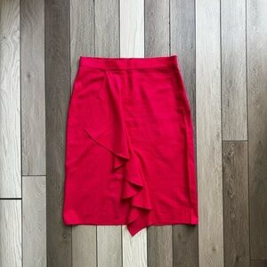 Zara Linen Faux Wrap Midi Ruffle Skirt | Size: Large | Good Condition
